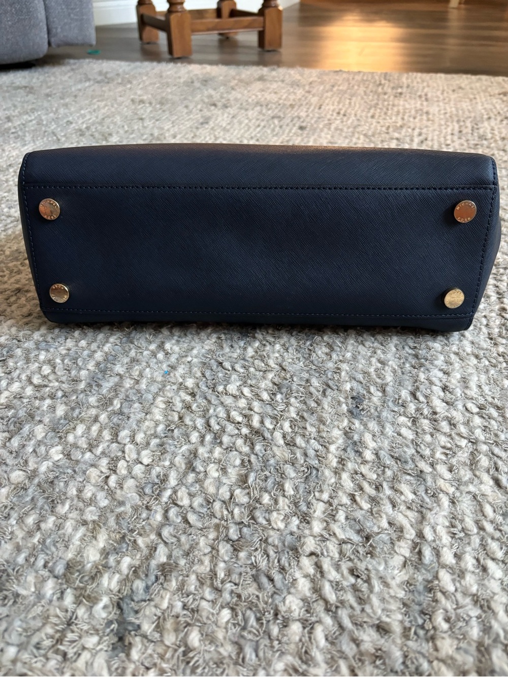 NWT MICHAEL Michael Kors Large Susannah Saffiano Leather Tote Bag - Navy Blue - Picture 5 of 16